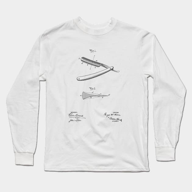 Shaver VINTAGE PATENT DRAWING Long Sleeve T-Shirt by skstring